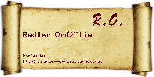 Radler Orália névjegykártya